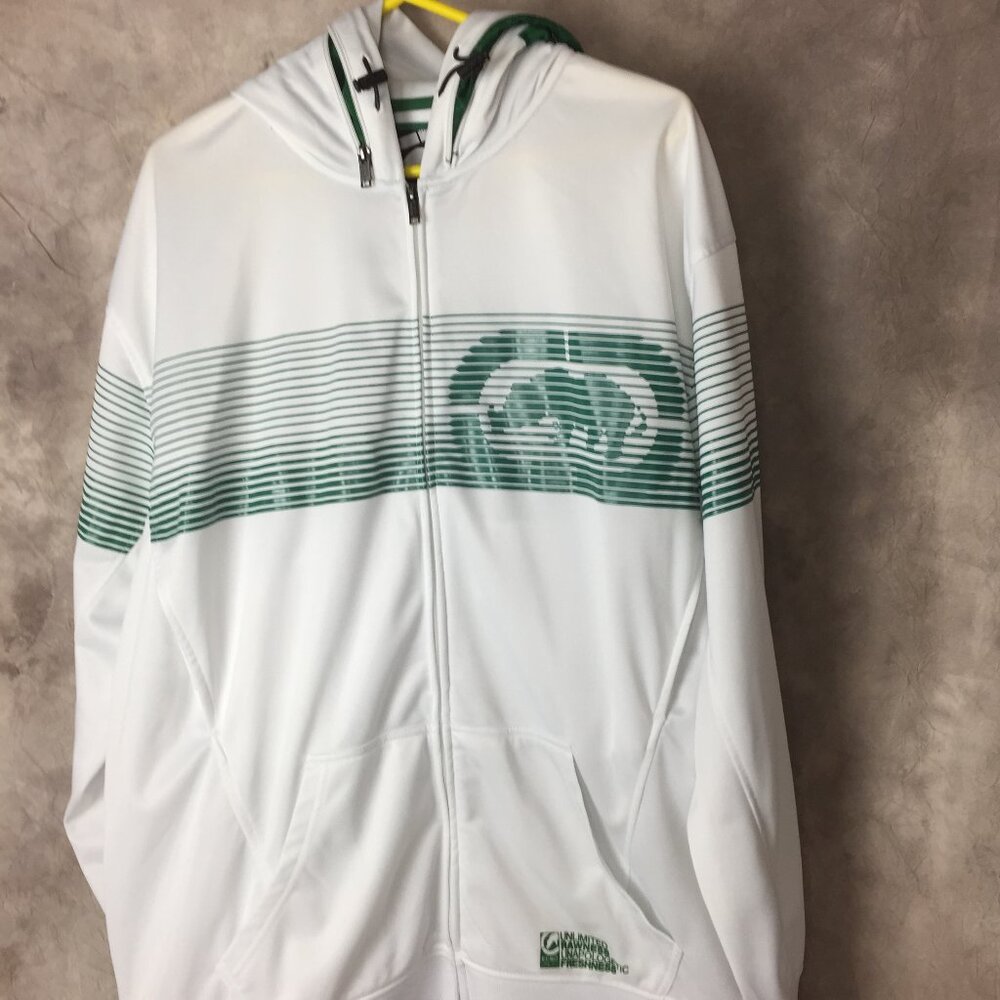 Ecko Unltd 2XL White Zip Up Jacket Polyester Streetwear vintage hip hop urban